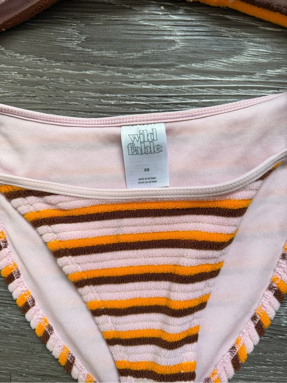 wild fable Striped Bikini Bottoms in Pink, Orange & Brown